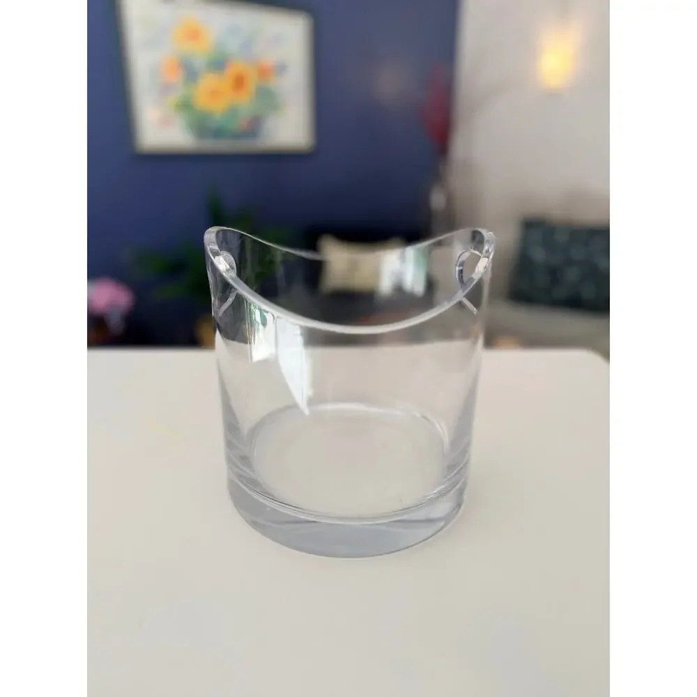 Tiffany & Co. Crystal Ice Bucket Champagne Cooler Modernist Integrated Handles
